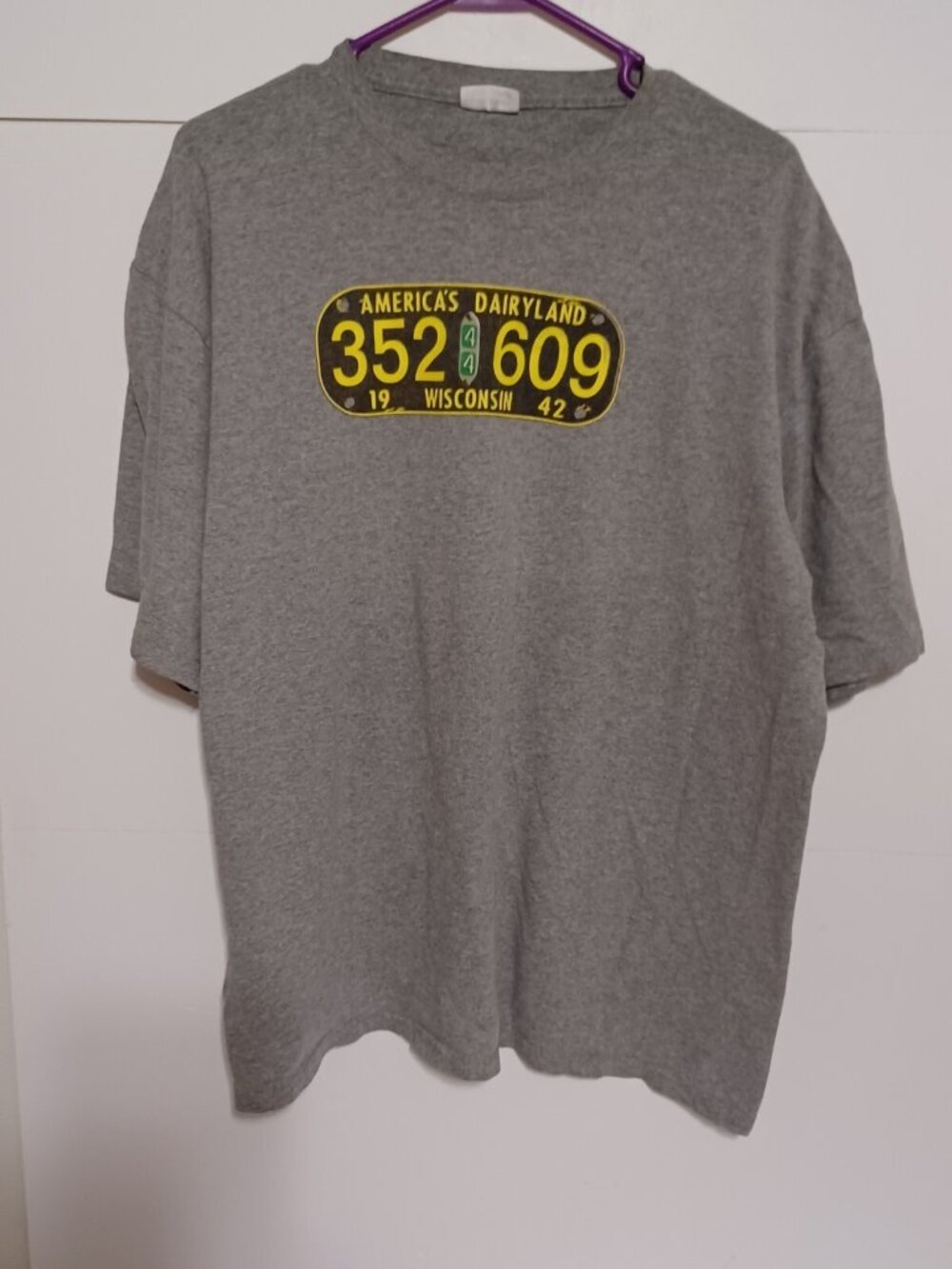 XL Vintage Tee Jays Americas Dairyland Wisconsin Gray Graphic Print T-Shirt